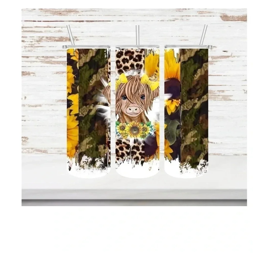 Sunflower Cow 20oz. Skinny Tumbler